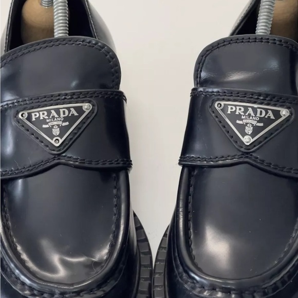 Prada brushed chocolate loafers - Picture 4 of 10